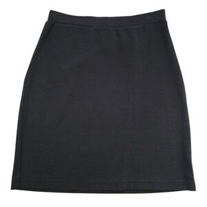 L.L. Bean Women's Black Supima Cotton Blend Straight Mini Skirt Small